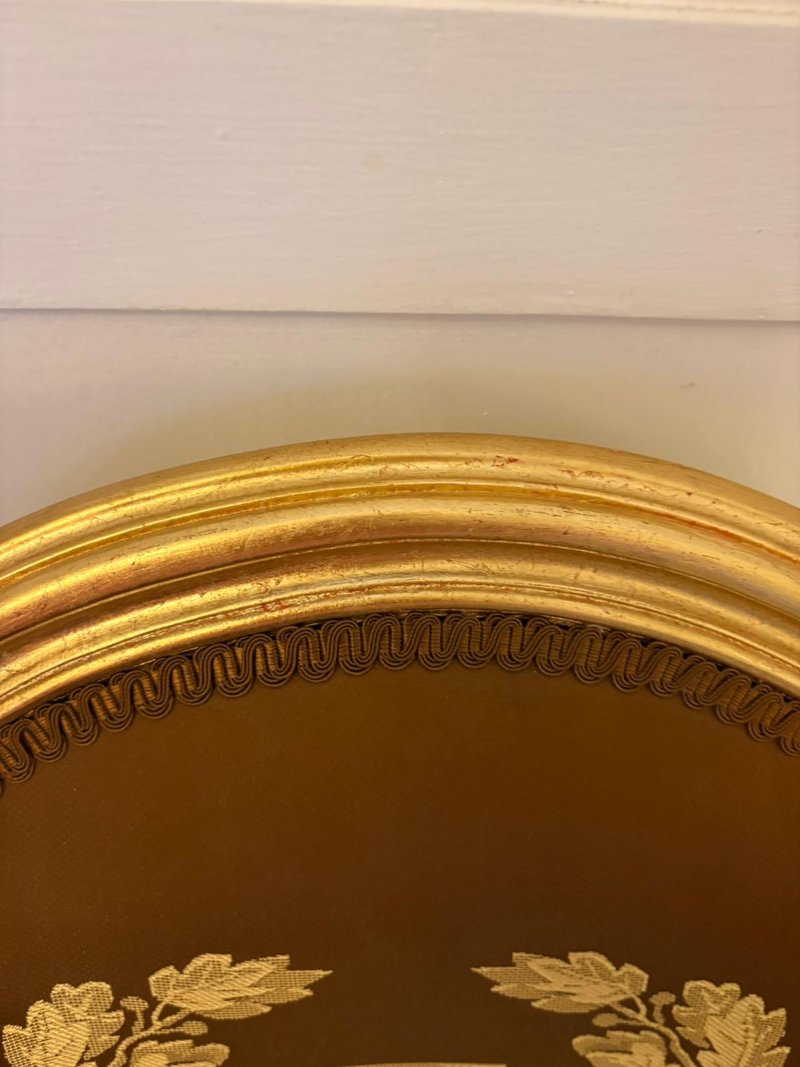 Large Rare Suite of 42 Matching Louis XVI Style Giltwood Dining Chairs with Silk Damask Upholstery - Image 5